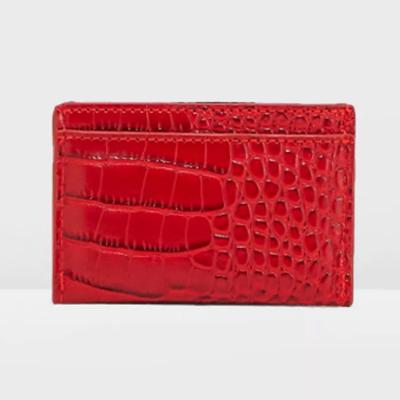 China NATIONAL High Quality Crocodile Leather Rfid Blocking Luxury Bank Card Case Credit Card Holder for sale