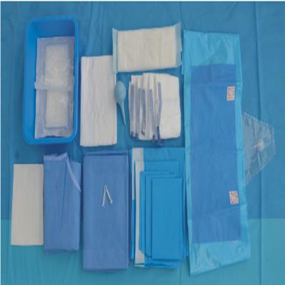 China Clinic Excellent SMS Disposable Sterile Surgical Drapes Laparotomy Kit / Cesarean Set for sale