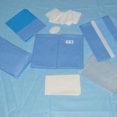 China SMS Blue Standard Sterile Veterinary Surgical Disposable Drapes Accessories With Hole for sale