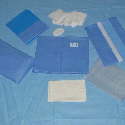 China Blue Standard Sterile Surgical Ophthalmology Kit SMS Competitive Caesarean Section Pack for sale