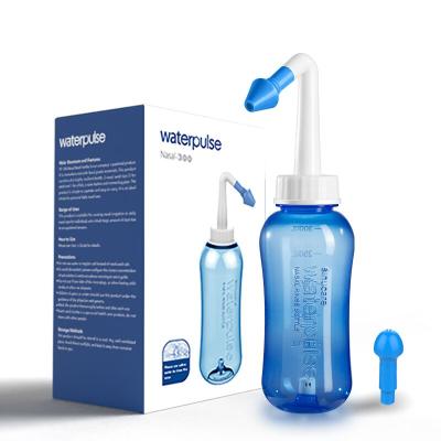 China Patent Waterpulse 300ml Nose Nasal Spray Sinusitis Saline Salt Water Wash Bottle Clean Nasal Irrigation Bottle for sale