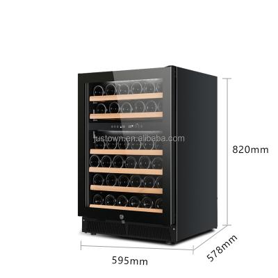 China Beech Double Shelf High Quality Glass Zone Commercial Cost Effective Wine Cooler With Display Screen for sale