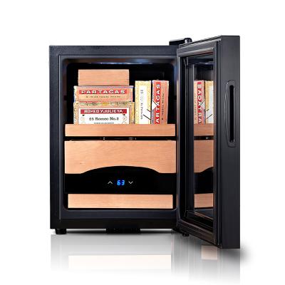 China A Cooler Cooler Humidity Control Compressor Cabinet Electric Cigar Humidor Cedar Mahogany Wine Display Fridge Humidor for sale