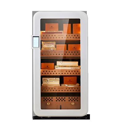 China New 2021 Hotel Flagship Cabinet for Wilderness and Cohiba with Lock Thermoelectric Electronic Cases Humidifier Cooler Humidifiers Glass White for sale