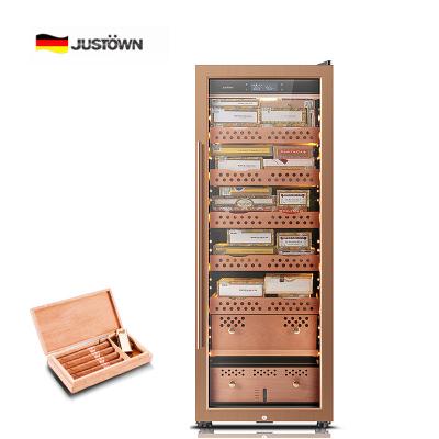 China Backwoods Hot Accessories Case Cabinet Hotel Sale Accurate Humidity Cooling Compressor No Frost Spain Cedar Wooden Cigars Humidor for sale