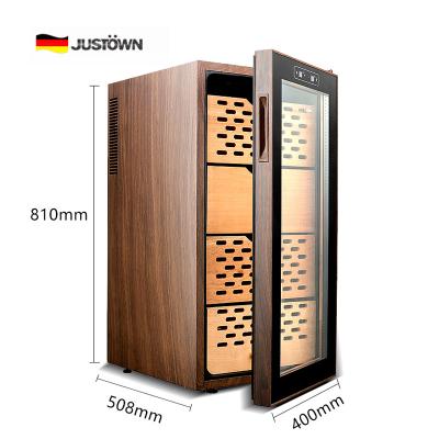 China 78L Cedar Mahogany Cigars Constant Humidity Touch Control Adjustable Temperature Cigar Humidor Premium Natural Wood Cabinet 400pcs for sale