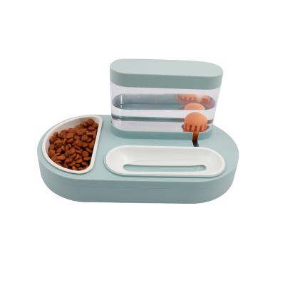 China Automatic Pet Rolls Automatic Food Feeder Fountain Water Drinking For Cat Dog Kitten Feeding Container for sale