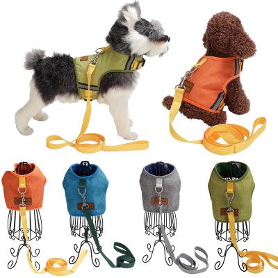 China High Quality Nylon Solid Reflective Dog Harness Lights Retractable Pet Dog Leash for sale