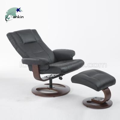 China Memory Foam On Seat Living Room Furniture Set 2019 Hot Sale Memory Top Layer Foam Recliner Luxury Genuine Leather Recliner Chair With Footstool for sale