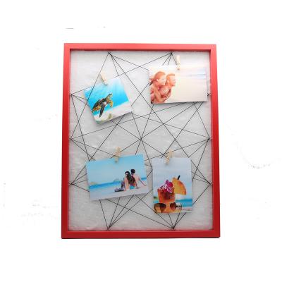 China Unique dunelm design bases family peg box frame clothesline style photo display collage custom made fashionable home decorative with velboa for sale