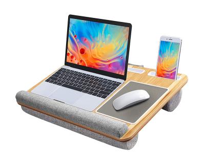 China Other Factory New Arrival Bamboo Portable Laptop Lap Tray With Cushion And Mouse Pad For Office Use for sale