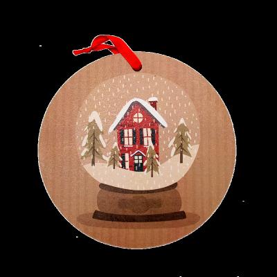 China Christmas Tree Decoration Ornaments Newest Wooden Sign Christmas Round Decoration Board For Christmas Tree Decoration for sale