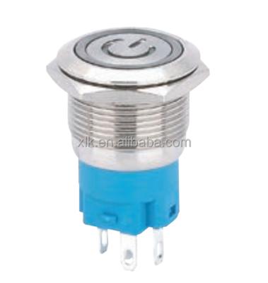 China Momentary LED Push Button Switch Metal Button Switch 30MM SPST Ring Lihgted 6 PinMetal RGB LED for sale