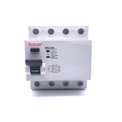 China Factory sale 30ma 100ma 300ma device direct residual current circuit breaker RCCB KNL5-63-XIN for sale