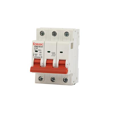 China Bakelite Korea style mcb KNB-8 2 pole circuit breaker mini 16 amp rotary handle ac circuit breakers for sale