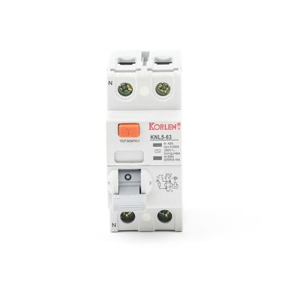 China Small Residual Current DC RCCB Home Appliance KNL5-63 RCD Single Phase Type B Circuit Breaker 16A 25A 40A 63A RCCB 30mA for sale