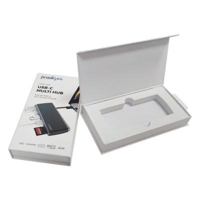 China Recycled Materials Wholesale Chinese Factory Customized Multi USB Hub Packaging Box With EVA Foam Tray for sale