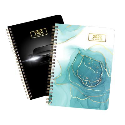 China 2022 Monthly Weekly Daily Custom Printing Paper A5 Hardcover Notebook Spiral Notebook Daily Agenda Planner Notebook Organizer for sale