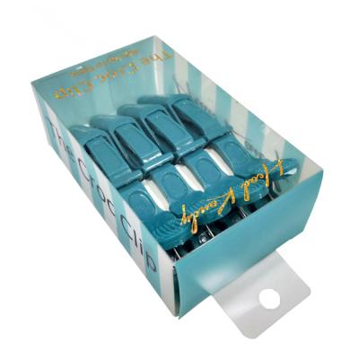 China Logo Gold Hot Stamping Printing Disposable Customized Plastic Storage Box Packaging With Hanger Hook for sale