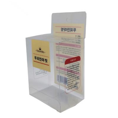 China Wholesale Disposable Custom Design Skin Care Plastic Packaging Box PVC PE Cosmetics Folding Box With Hanger Hook for sale