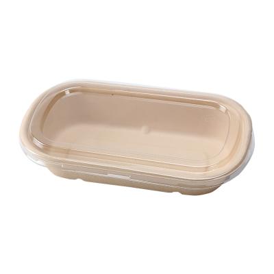 China Recycled Materials Food Convenience Box Disposable Tableware Salad Bento Biodegradable for sale