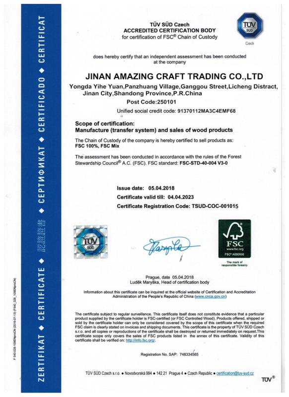 FSC - Jinan Amazing Craft Trading Co., Ltd.