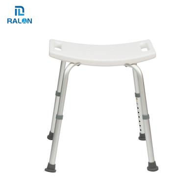 China HDPE Seat Ralon Height Adjustable Bath Shower Chair Bath Chair Bathroom Medical Stool Elderly Shower Chair for sale