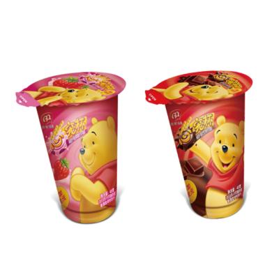 China Natural High Quality Kids Casual Snacks Chocolate Cup With Strawberry Flavor Cookies Stick for sale