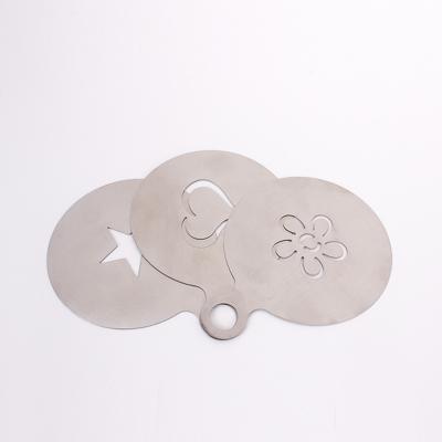 China Viable China Supplier Kitchen Accessories Stainless Steel Coffee Stencils Sets Funny Shape Customize Latte Coffee Stencils for sale