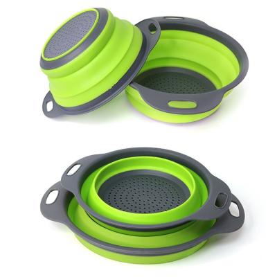 China Home Wholesale Multi-Function Round Place Storage Kitchen Collapsible Drain Basket for sale