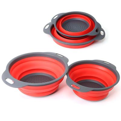 China Double Amazon Home Hot Kitchen Drain Strainer Instrument Colander Veggie Shovel Spoon Scoop Sieve Set for sale