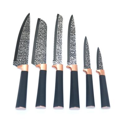 China Durable High Quality Wooden Handle Stainless Steel Kitchen Knife Set Steak Cuchillo Acero Damasco for sale