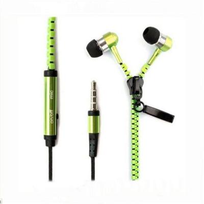 China In-ear zipper design fashion cool noise reduction high quality 1.2M cable earbud gaming earphone for sale