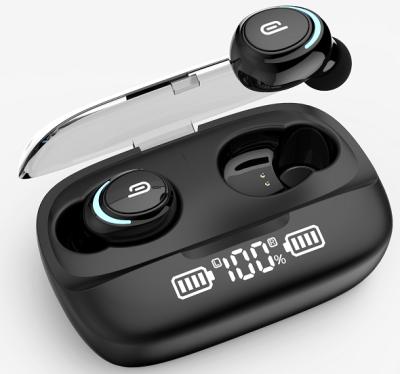 China Real Professional In-Ear Rise LED Three Power Waterproof Stereo Metal Base True Bluetooth TWS For Gym Wireless Earphone for sale