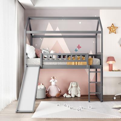 China Storage Twin Twin Attic Bed With Slider Bedroom Bed With Slider And Brackets For Kids / Bedroom Kid's Bed for sale