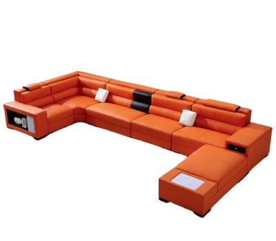 China 2021 Modular Leather Single Seat Sofa U Shape Sofa New Design factory price conner sofa design for sale