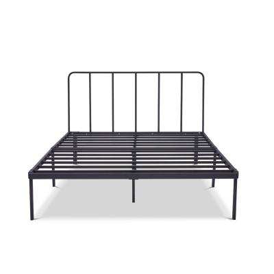 China Wholesale New Design Platform Bed Curved Upholstered Steel Full Board Hotel King And Queen Bed Frame Full Bed For Hotel Supply Bed for sale