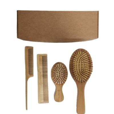 China Paddle Hair Brush and Wooden Bamboo Comb Brush-Natural Tail Detangle Instead of Brush Cleaner Tool,Eco-Friendly Paddle Hair Brush for W for sale