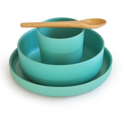 China New Sustainable Bamboo Fiber Tableware Set For Kids for sale