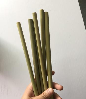 China Bamboo straw stocked with eco-friendly 100% reusable biodegradable bamboo plastic step drinking straws customized logo and brushes paper for sale