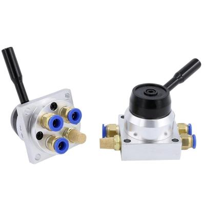 China Building Material Shops Pneumatic Cylinder Valve K34R6-8D Three Position Four Way Rotary Valve Hand Plate Switch Hand Control Valve for sale