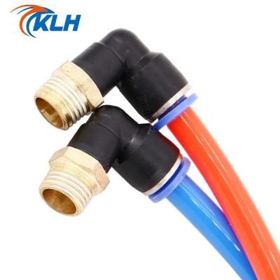 China Garment Shops Male Elbow L Type Plastic Hose Connector PL Series Push To Connect Pneumatic Air Fitting for sale