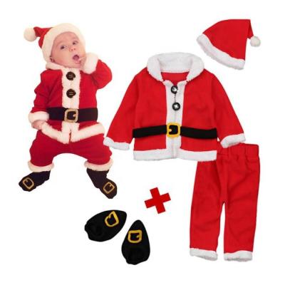 China Breathable My First Christmas Baby Romper Newborn Clothes Long Sleeve Jumpsuit With Hat Infant Outfits Set for sale