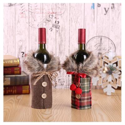 China High Quality Creative Wrap Decoration Gifts Christmas Red Wine Bag Bottle Covers for sale