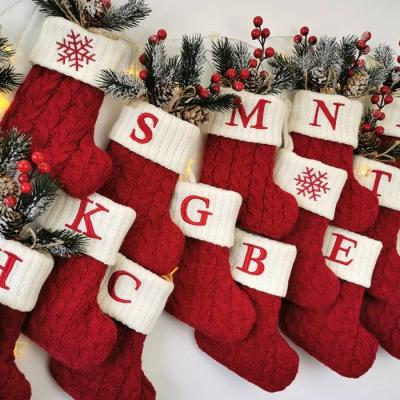 China Santa Beanies Candy Bag Christmas Holiday Decoration Knit Christmas Candy Gift Beanies Custom Santa Socks Candy Bag Christmas Stockings With Lanyard for sale