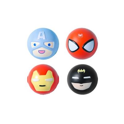 China Soft Toy Custom Logo Printed Anti Stress Gel PU Superhero Ball Multi Pattern Soft Bouncy Toys Ball for sale