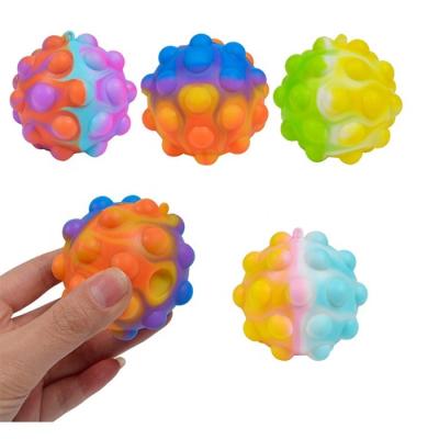 China Portable Bouncing Person Bubble Ball Toy Stress Toys 3D Soft Sensory Hand Ball Bouncing Silicone Noise Toy Stress Toys for sale