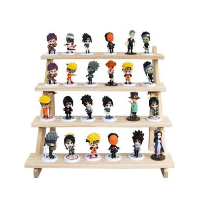 China Modern Customized 2-5 Layers Acrylic Wooden Stand Dolls Ladder Riser Stand Model Character Models Toys Figure Display for sale