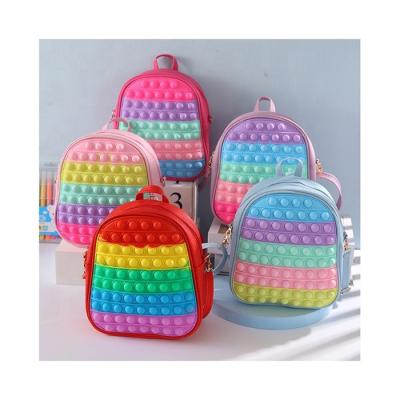 China Sensory Bubble Noise Buster Backpack Push Backpack Student School Bag Push Noise Toy Bag Purse Gift For Christmas Halloween for sale