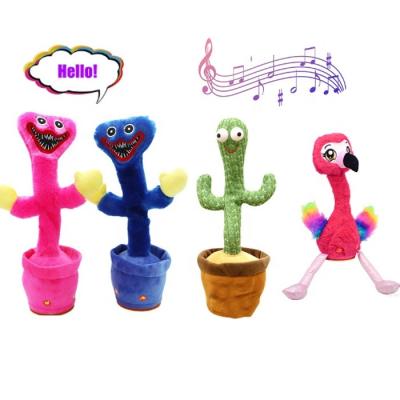 China Dancing Electric Toy Poppy Animals Plush Toy Cactus Talking Repeat Singing Cactus Toy Sunny Recording Lighted Up LED (120 Songs) for sale